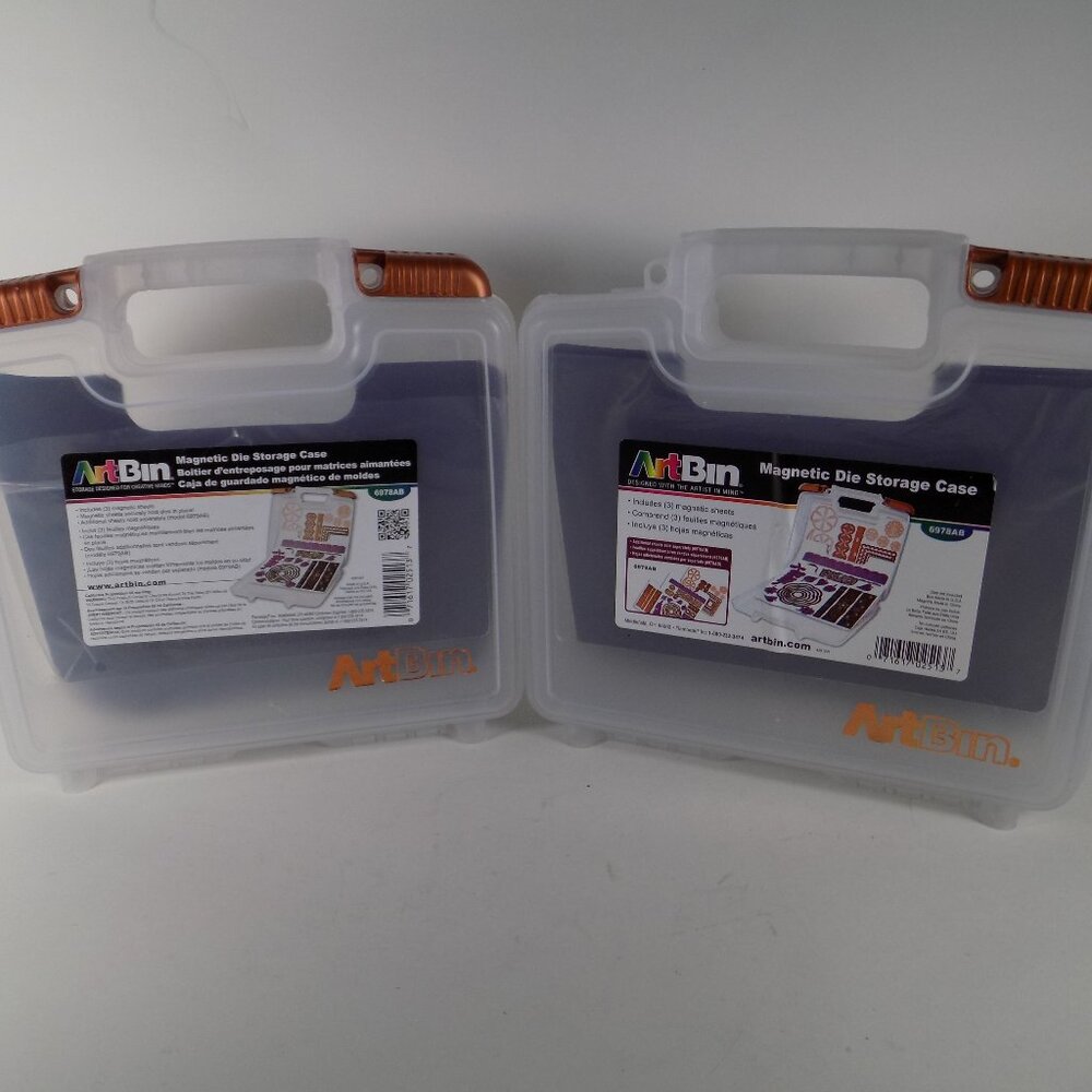 Lot of 2 ArtBin Magnetic Die Storage Cases with 3 Magnetic Sheets Each
